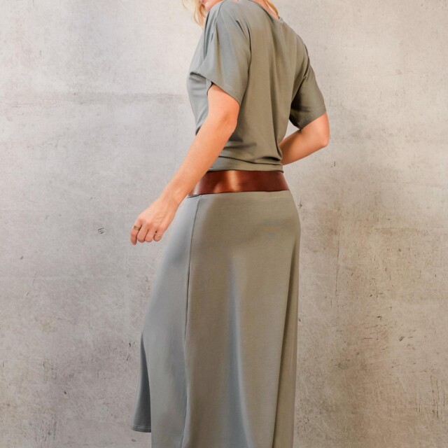 Thelma Rose - Robe midi fluide Gloria – T3 (42/44) / Kaki