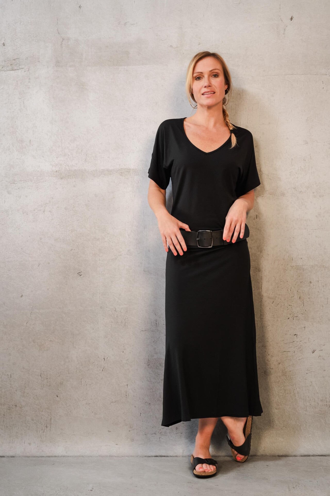 gloria noir2025 113 BD Thelma Rose - Robe midi fluide Gloria – T3 (42/44) / Kaki
