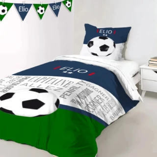 L’Atelier BABY’SPHERE - Housse de couette foot personnalisée prénom