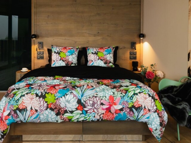 housse de couette en percale imprimee dahlia