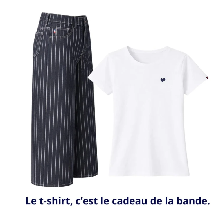 PALÂBA - Jean Extra large femme rayé – 44