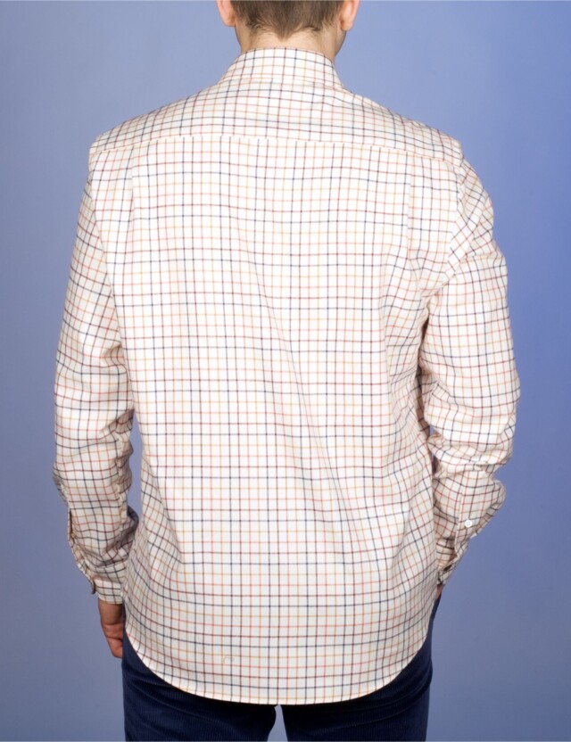 La Chemise Française - Chemise Flanelle Légère Carreaux - Col Boutonné – L / Droite