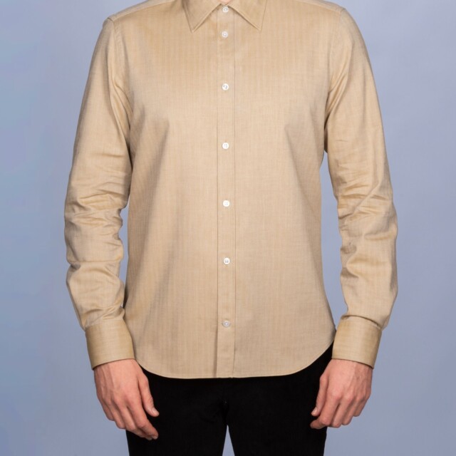 La Chemise Française - Chemise Chevrons Mordorée - Col Souple – 2XL