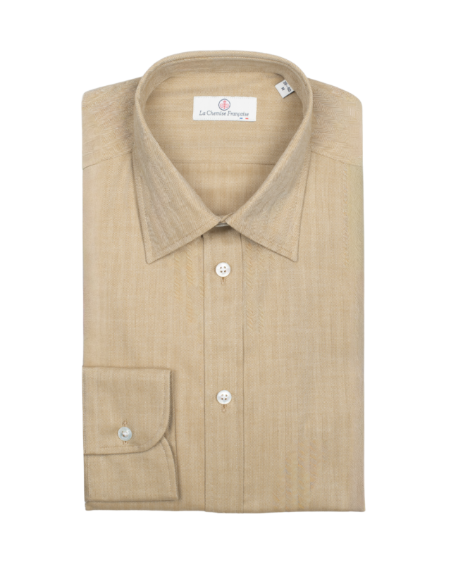 La Chemise Française - Chemise Chevrons Mordorée – Col Souple