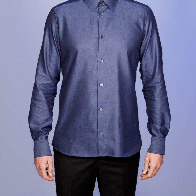 La Chemise Française - Chemise Chevrons Nocturnes - Col Souple – 2XL