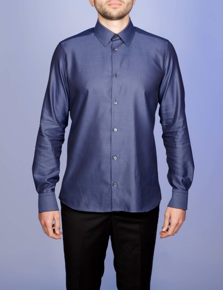 La Chemise Française - Chemise Chevrons Nocturnes - Col Souple – 2XL