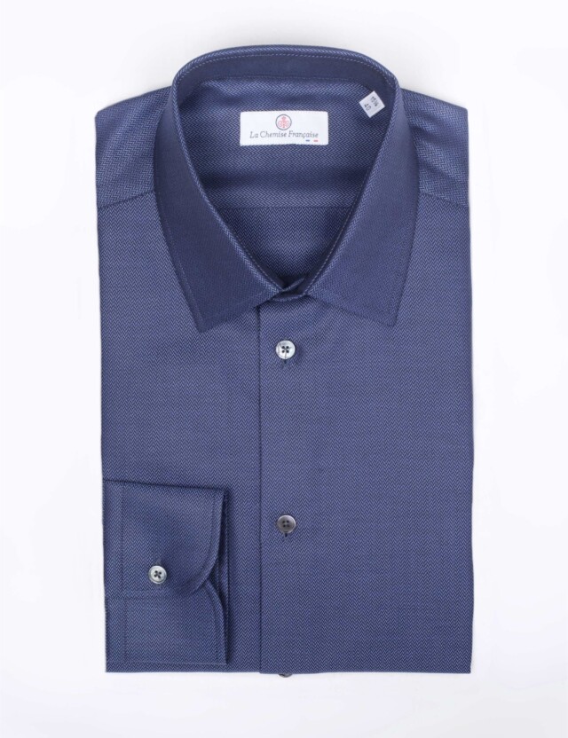 La Chemise Française - Chemise Chevrons Nocturnes – Col Souple