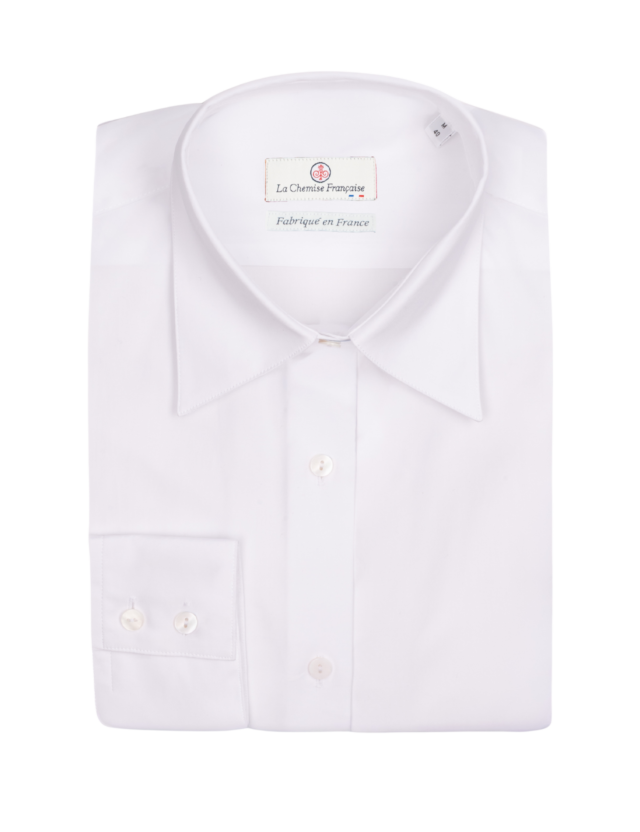Chemisier Blanc Popeline Double Retors – Coupe Ajustée par la marque La Chemise Française La Chemise Française - Chemisier Blanc Popeline Double Retors – Coupe Ajustée