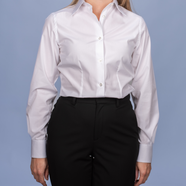 La Chemise Française - Chemisier Popeline Blanche – Ajustée / 48