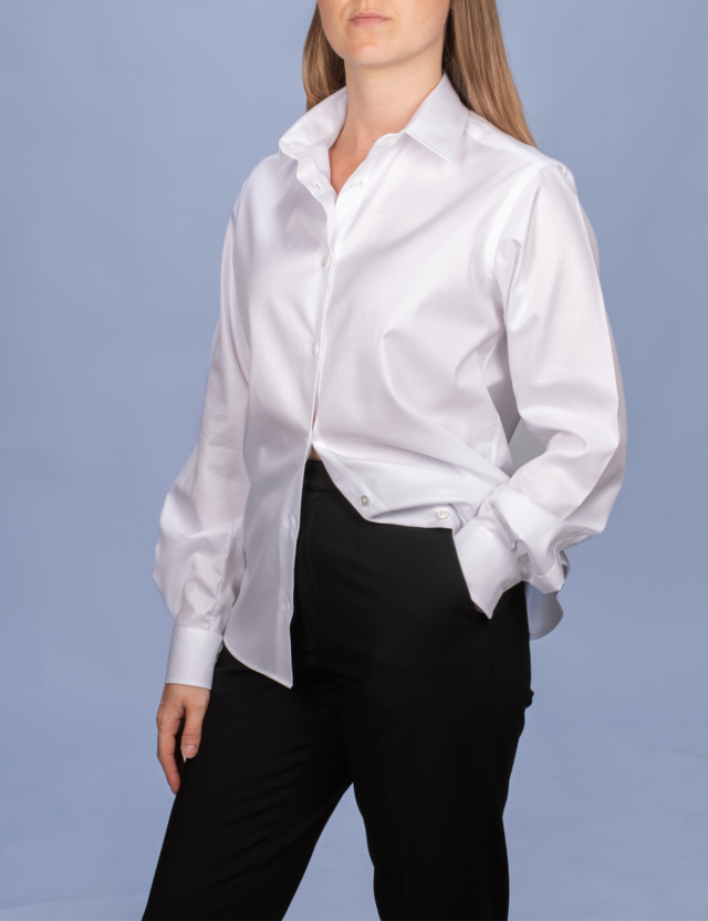 La Chemise Française - Chemisier Popeline Blanche – Ajustée / 48
