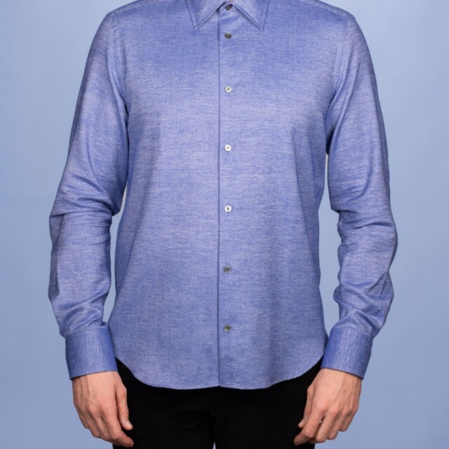 La Chemise Française - Chemise Flanelle Chevrons Violette - Col Souple – XL