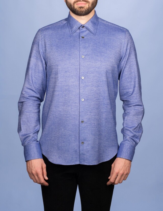 La Chemise Française - Chemise Flanelle Chevrons Violette - Col Souple – XL