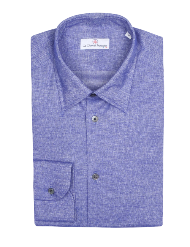 Chemise Flanelle Chevrons Violette – Col Souple par la marque La Chemise Française La Chemise Française - Chemise Flanelle Chevrons Violette – Col Souple