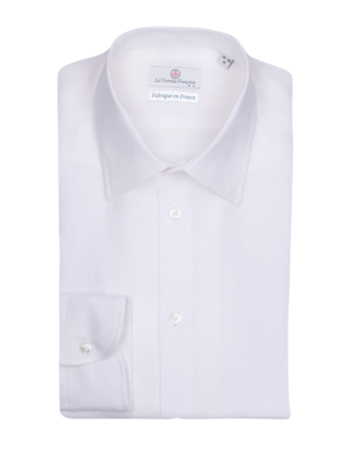 La Chemise Française - Chemise Lin Normand Blanc  Col Souple