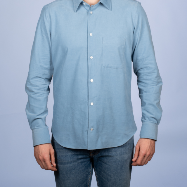La Chemise Française - Chemise Velours Milleraies Bleu Argile – 2XL