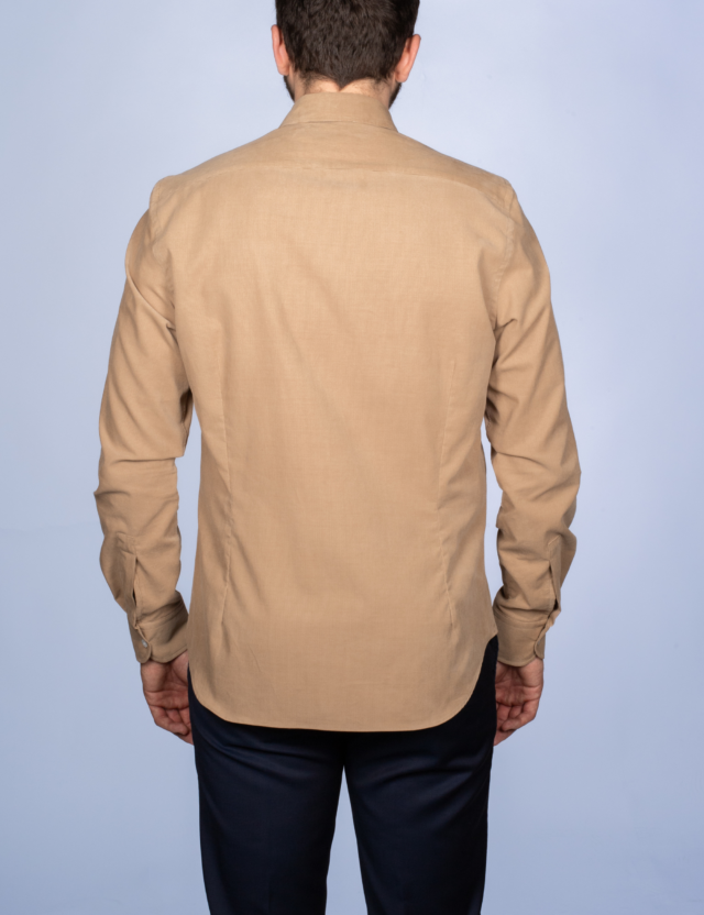 La Chemise Française - Chemise Velours Milleraies Camel – 2XL