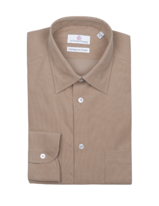 La Chemise Française - Chemise Velours Milleraies Camel