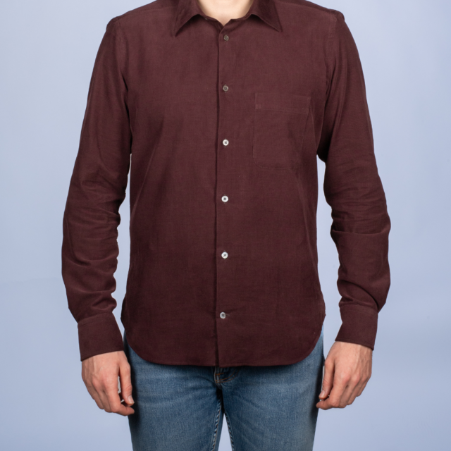 La Chemise Française - Chemise Velours Milleraies Prune – 2XL