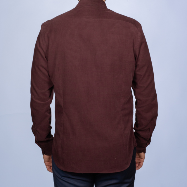 La Chemise Française - Chemise Velours Milleraies Prune – 2XL