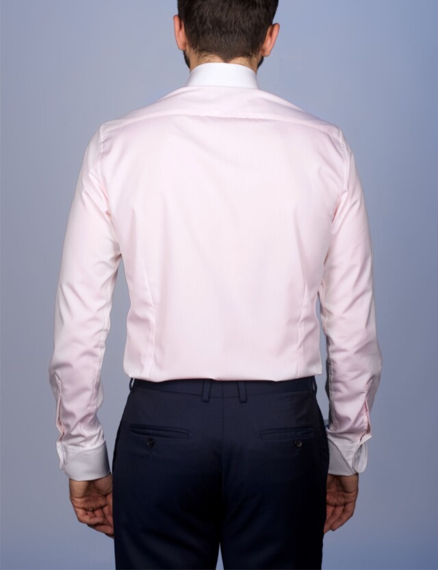 La Chemise Française - Chemise Virtuose Rose/Blanche – Droite / 50