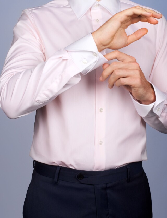 La Chemise Française - Chemise Virtuose Rose/Blanche – Droite / 50