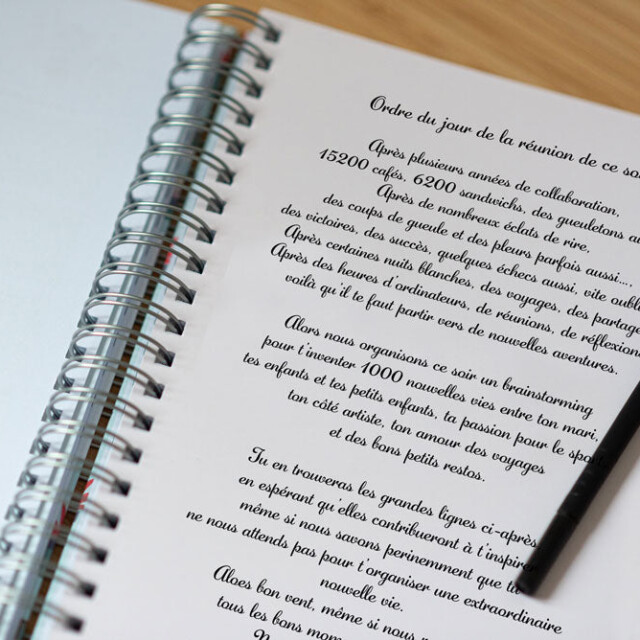 Atelier Baby’Sphère - Livret d'or avec photos pour un départ en retraite