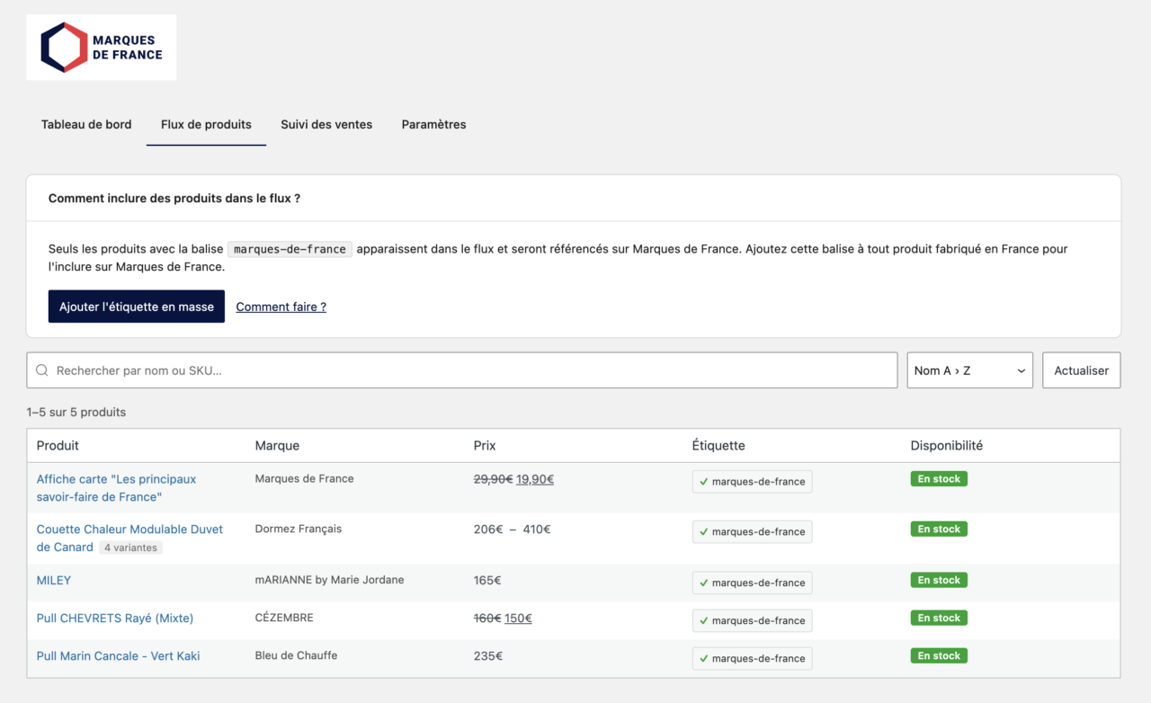 Marques de France - Extension Woocommerce