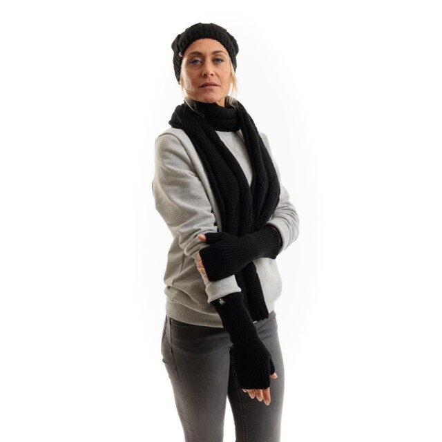 BONNEFOY - Mitaine noir femme – Taille unique
