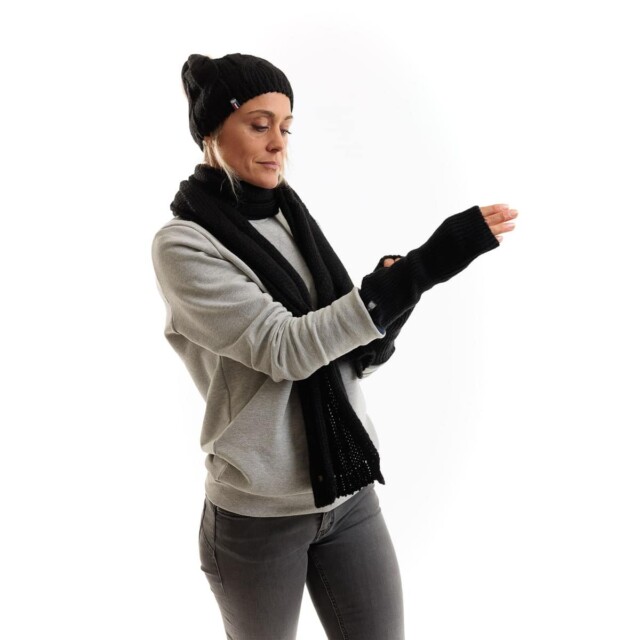 Mitaine noir femme par la marque PALÂBA PALÂBA - Mitaine noir femme