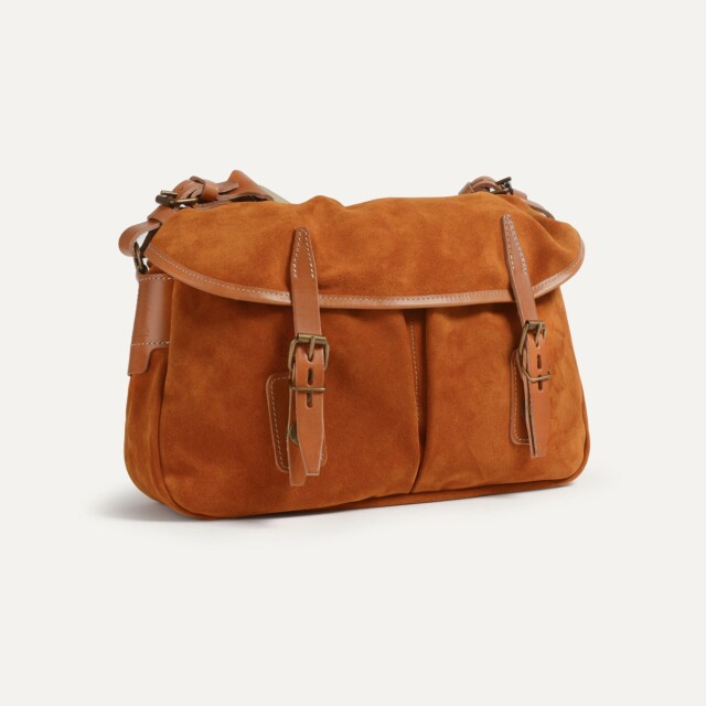 Bleu De Chauffe - Musette du Pêcheur S / Cuir Velours - Ocre
