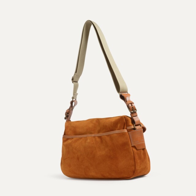 Bleu De Chauffe - Musette du Pêcheur S / Cuir Velours - Ocre