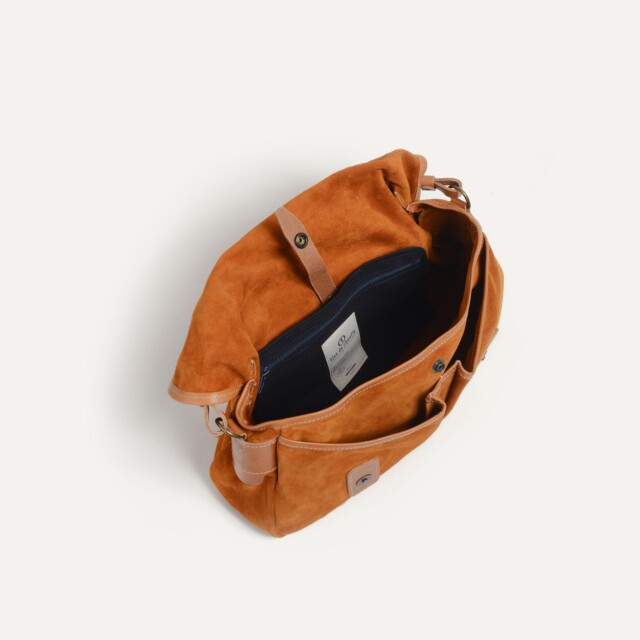 Bleu De Chauffe - Musette du Pêcheur S / Cuir Velours - Ocre