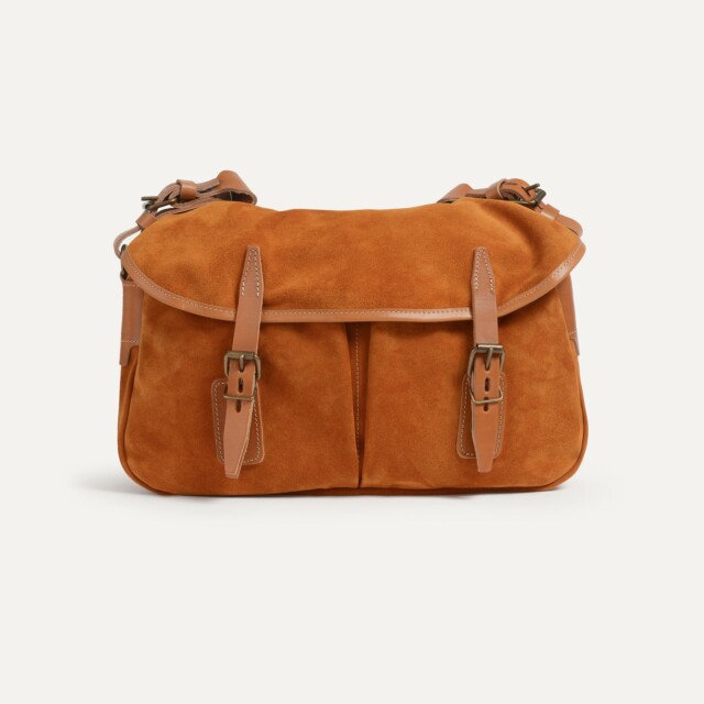 Bleu de Chauffe - Musette du Pêcheur S / Cuir Velours – Ocre