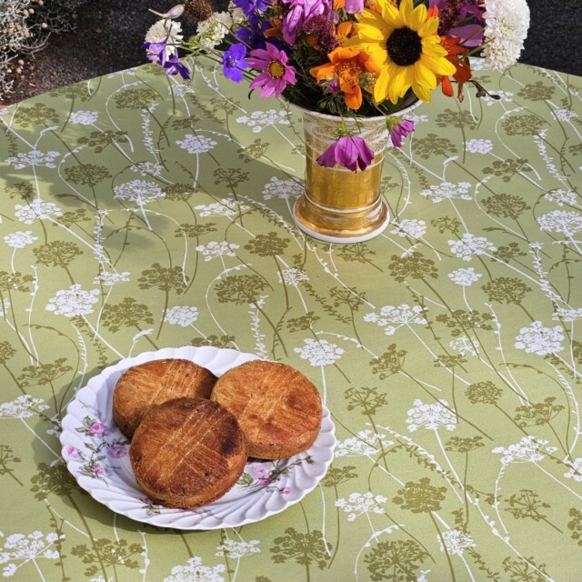 Fleur de Soleil - Nappe enduite Herbes vertes