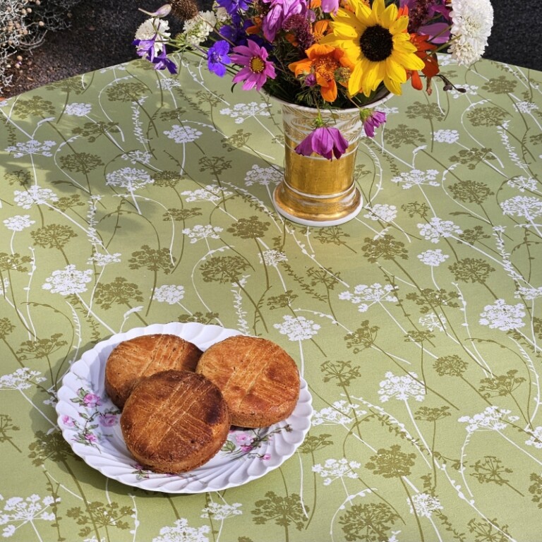 Fleur de Soleil - Nappe enduite Herbes vertes