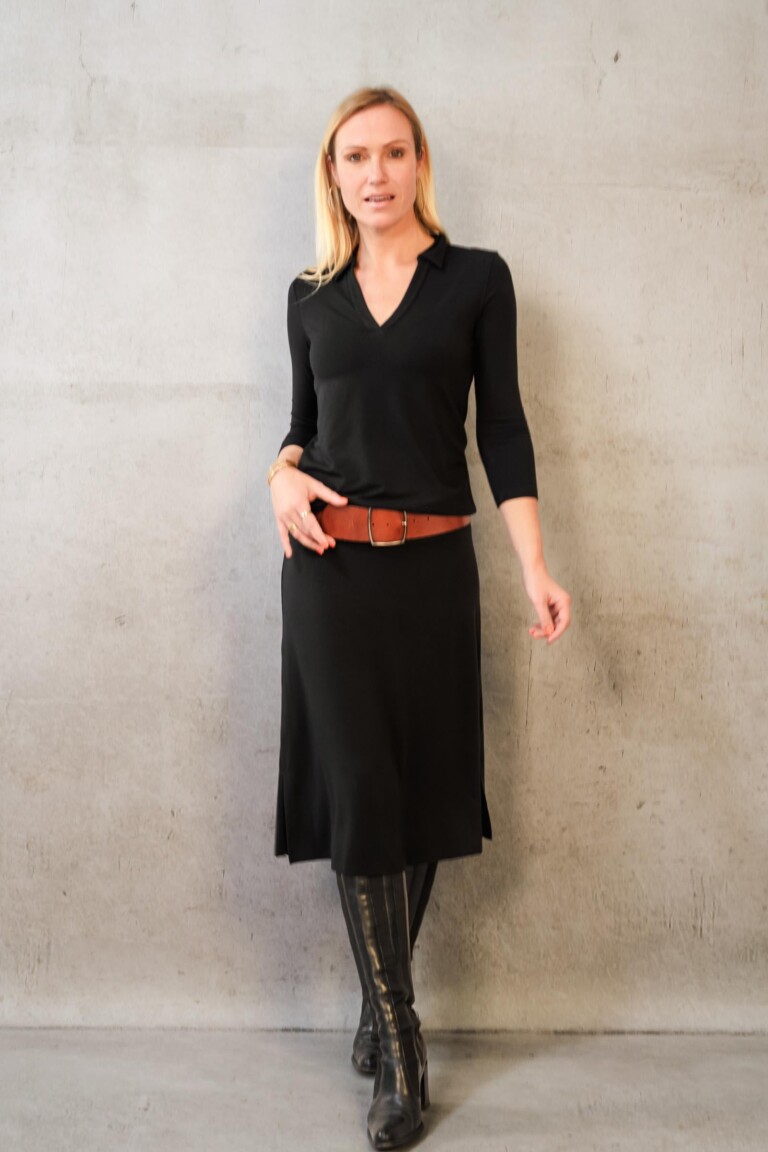 Thelma Rose - Jupe midi fendue Ombeline – 44 / Navy