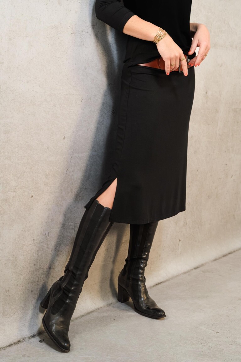 Thelma Rose - Jupe midi fendue Ombeline – 44 / Navy