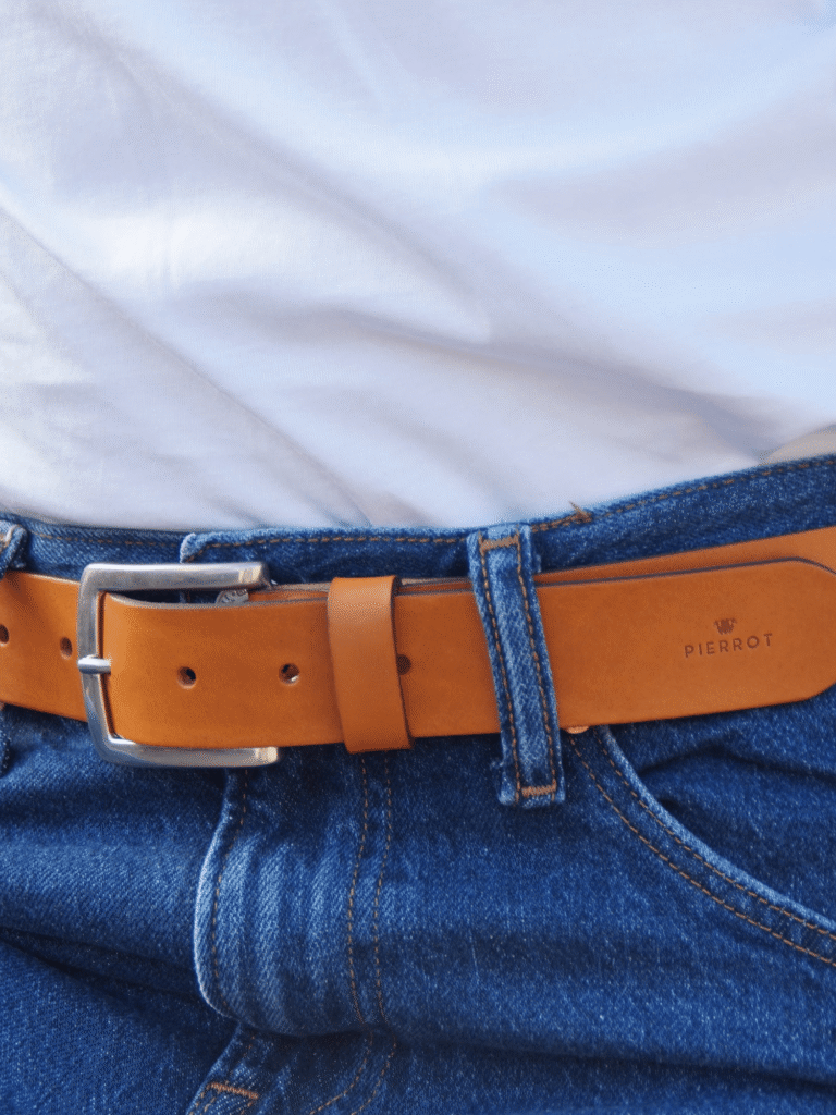 Pierrot - Pack de 2 ceintures en cuir noir et camel – 130 / 130