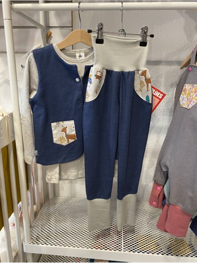 Pack sarouel + body + gilet Aubin par la marque Les Mômes des Dômes Les Mômes des Dômes - Pack sarouel + body + gilet Aubin