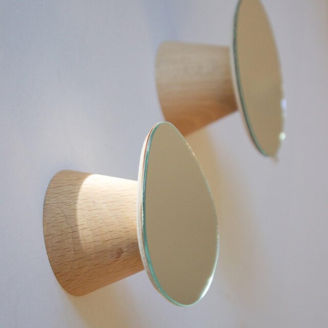 Reine Mère - Bolet - Patères miroirs en hêtre – Grand bolet