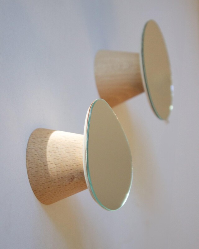 Reine Mère - Bolet - Patères miroirs en hêtre – Grand bolet