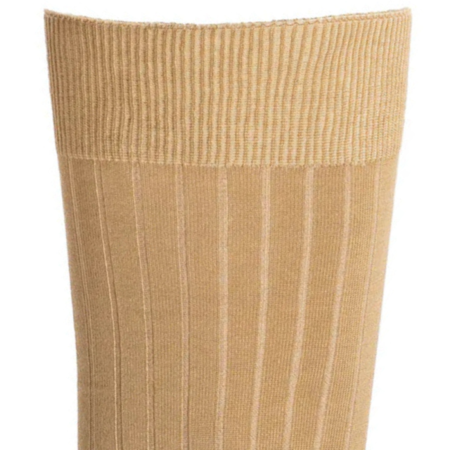 Maison Broussaud - Les fils d'Ecosse - chaussettes homme - coton beige – 43/46 / BEIGE