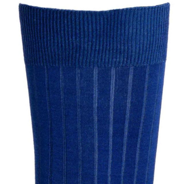 Maison Broussaud - Les fils d'Ecosse - chaussettes homme - coton bleu – 43/46 / BLEU