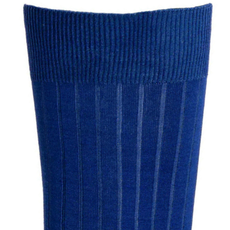 Maison Broussaud - Les fils d'Ecosse - chaussettes homme - coton bleu – 39/42 / BLEU