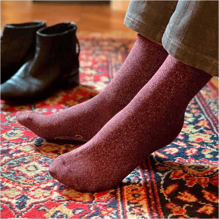 Maison Broussaud - Les Roulottées - chaussettes femme - coton bordeaux – 39/41 / Bordeaux Brillo
