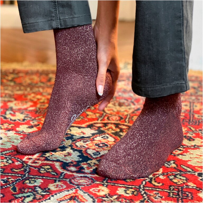 Maison Broussaud - Les Roulottées - chaussettes femme - coton bordeaux – 39/41 / Bordeaux Brillo