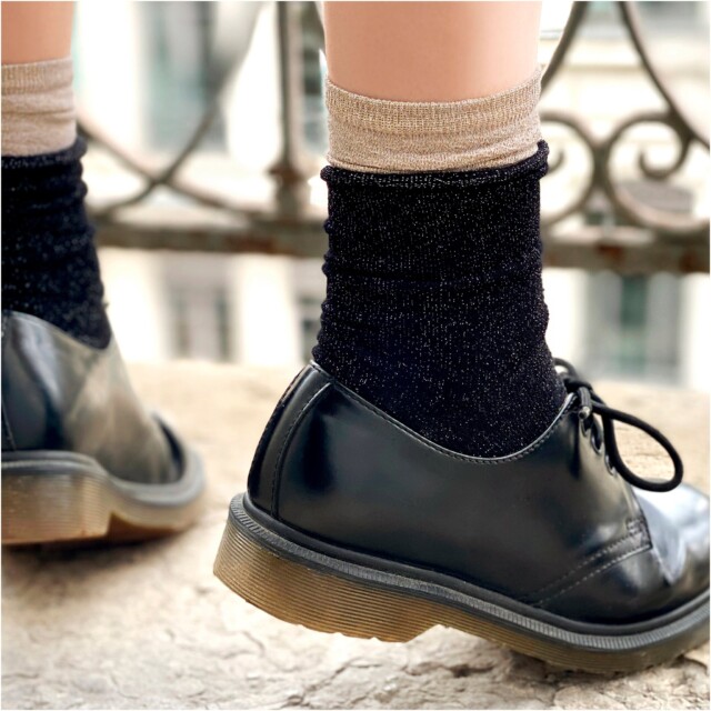 Maison Broussaud - Les Roulottées - chaussettes femme - coton noir – 39/41 / Noir Brillo