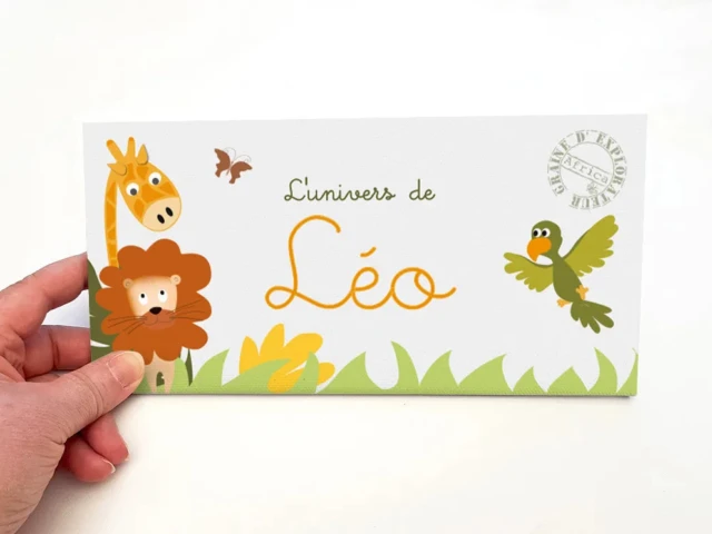 Atelier Baby’Sphère - Plaque de porte chambre bébé – Thème savane (lion