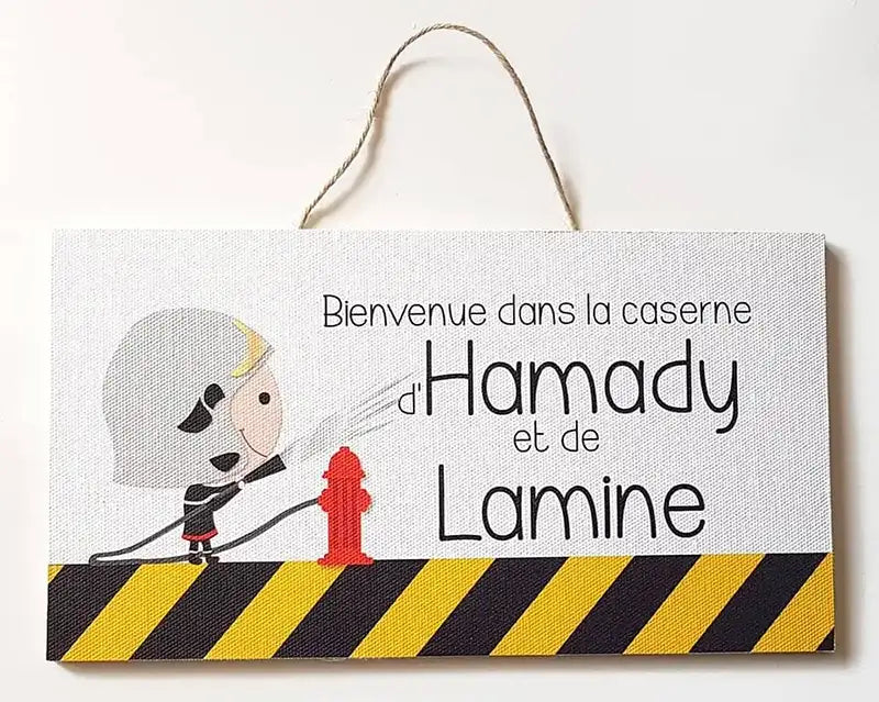 plaque porte pompiers 1 1 2 Atelier Baby’Sphère - Plaque de porte bienvenue dans ma caserne de pompier