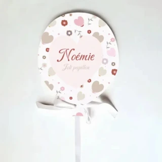 L’Atelier BABY’SPHERE - Plaque de porte prénom romantique pour Petite Fille